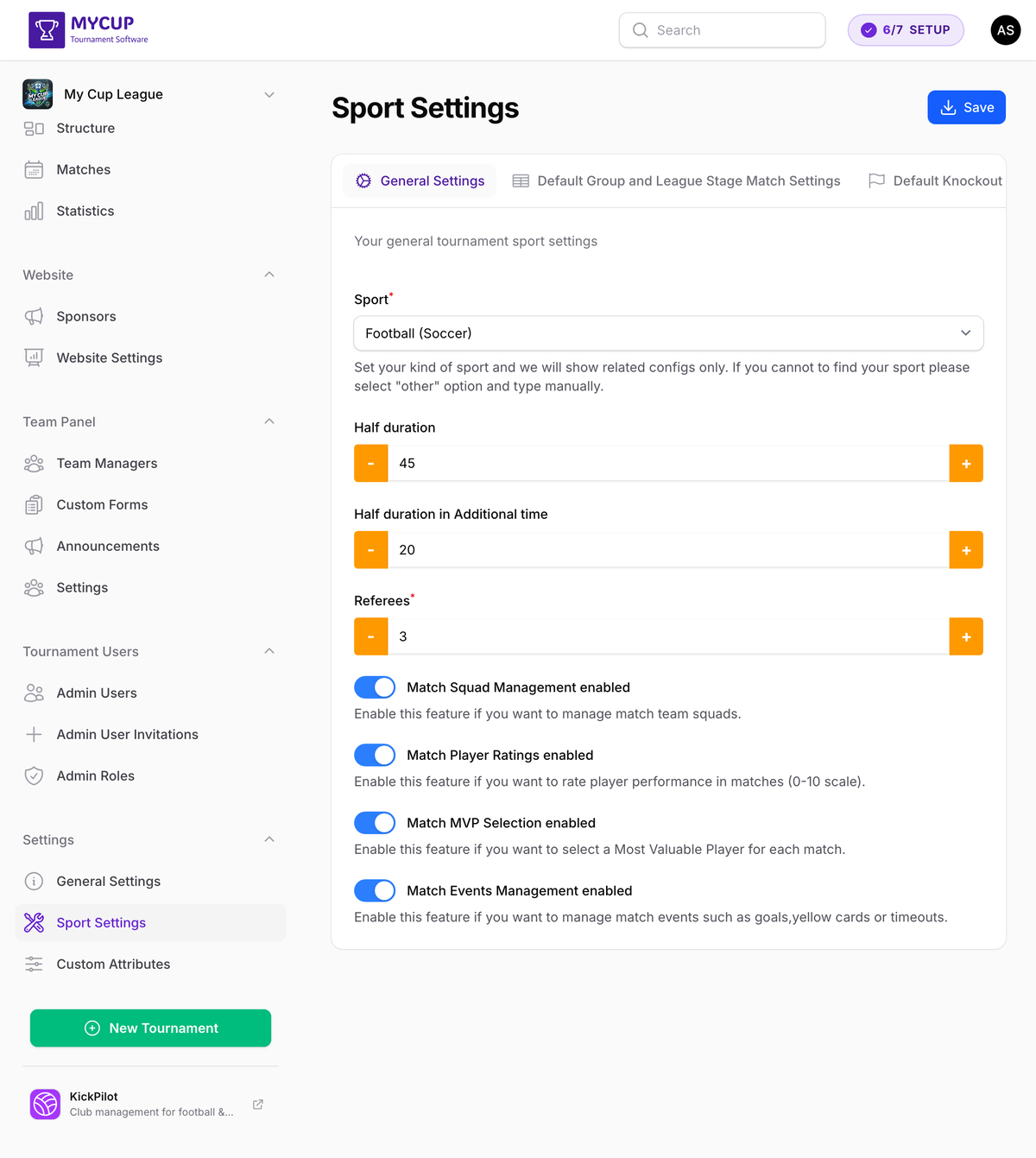 Multi-Sport Support