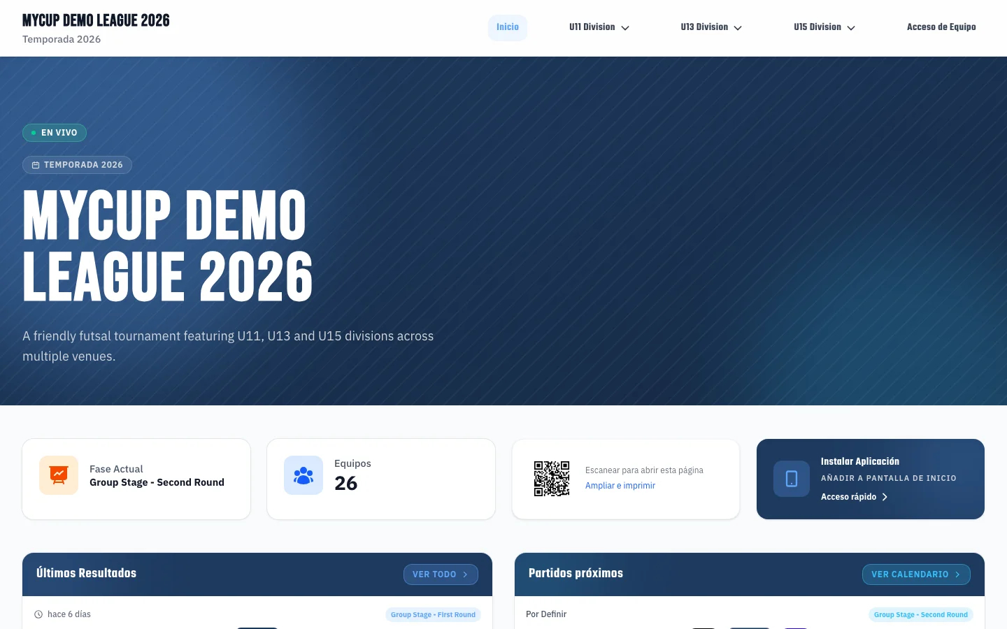 Public website in Spanish