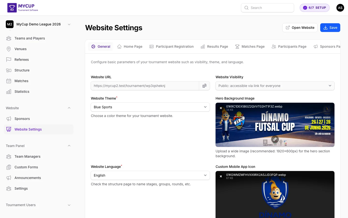 Website Settings