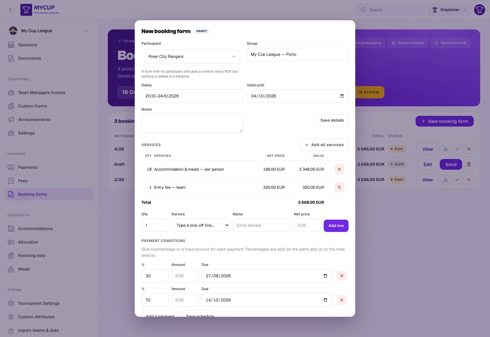 Building a booking form